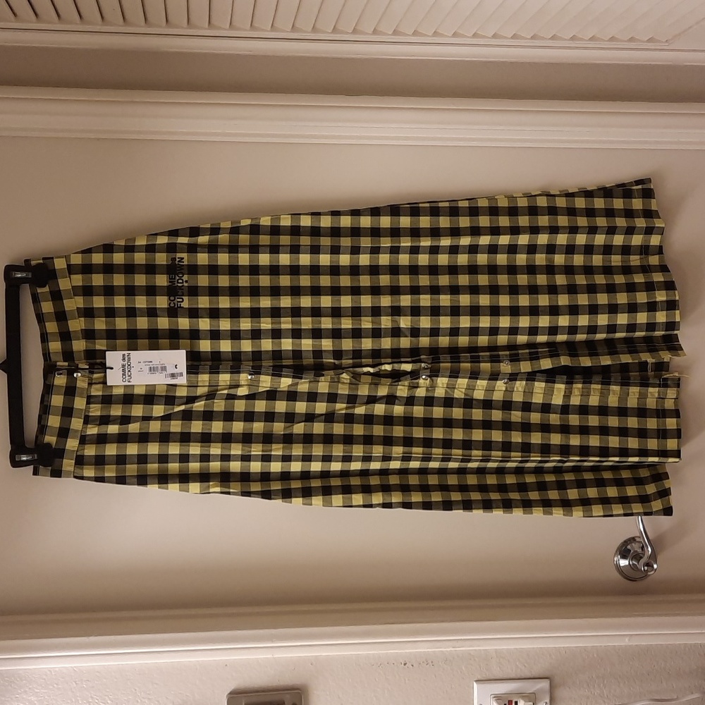 NWT, Comme des Fuckdown Tartan Logo Maxi Skirt
